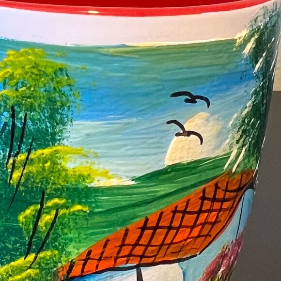 Hand Painted Honduras Central America Souvenir Ceramic Mug ~ Artist Signed - Picture 12 of 13